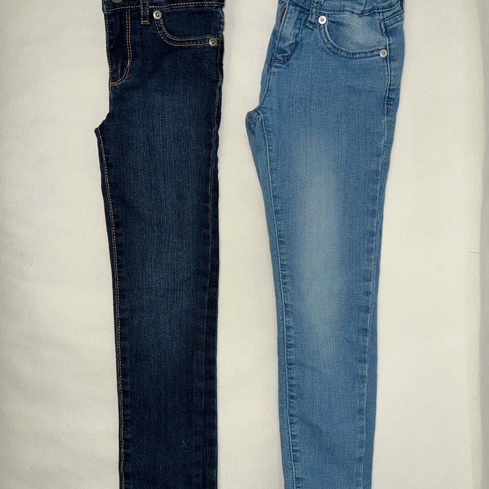The Children's Place Dark Blue and Light Blue Kids Girls Skinny Jeans 6